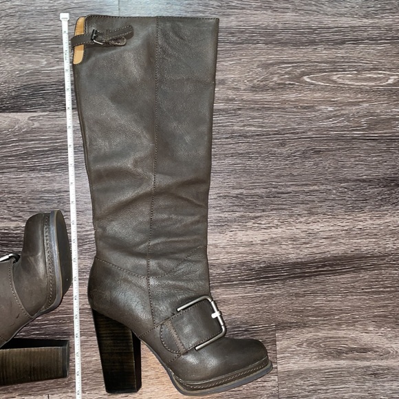 Nine West vintage America collection knee high gray leather boots - Picture 8 of 10